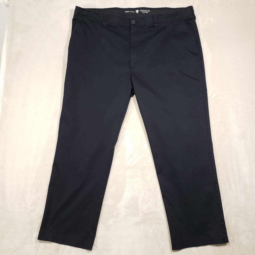 Oak Hill Tech Pant Mens 46x30 Black Straight Fit Stretch Chino Big & Tall DXL